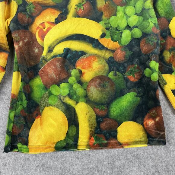 Vintage Db Sport Velvet Top Womens Small Fruit Print Bold Artsy Vibrant USA Made - Picture 10 of 12